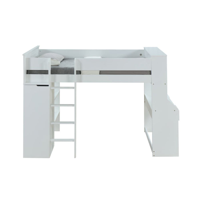 Ragna 92"L Twin Loft Bed with Desk & Wardrobe