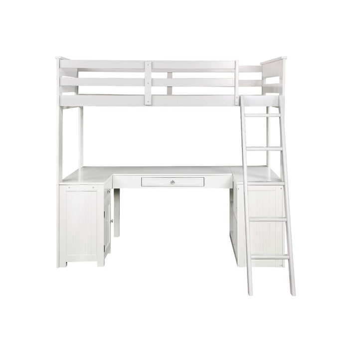 Ambar 78"L Twin Loft Bed with Desk & Bookcase & Chest
