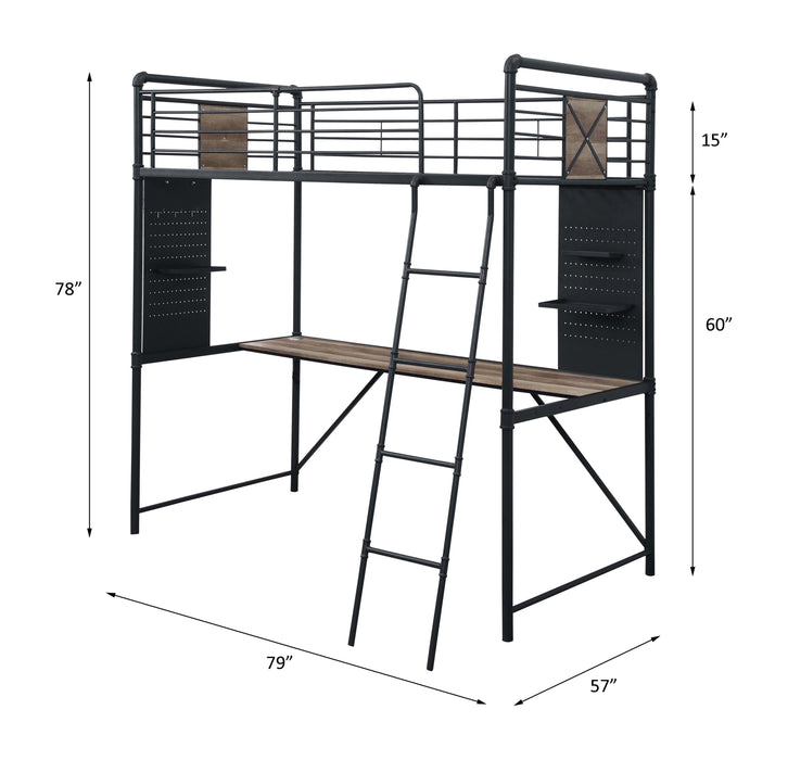 Cordelia 79"L Twin Loft Bed with Desk