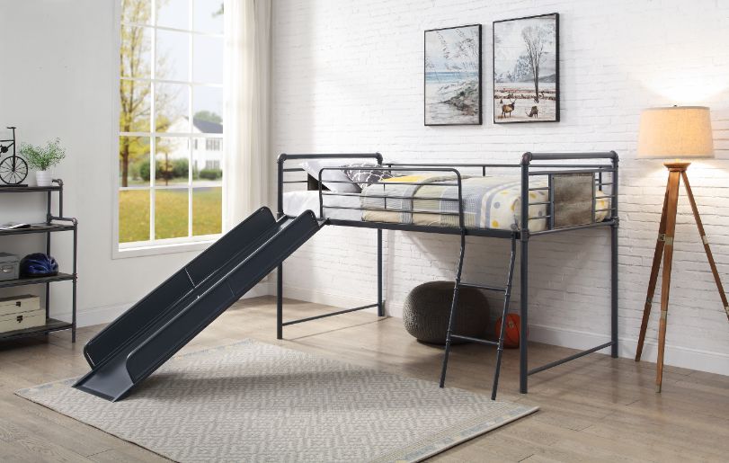 Cordelia Solid Wood Twin Loft Bed with Slide