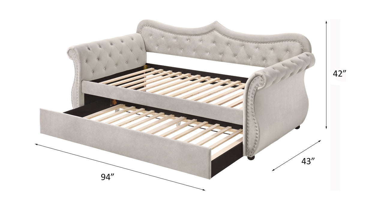 Adkins Upholstered Daybed with Trundle (Twin)
