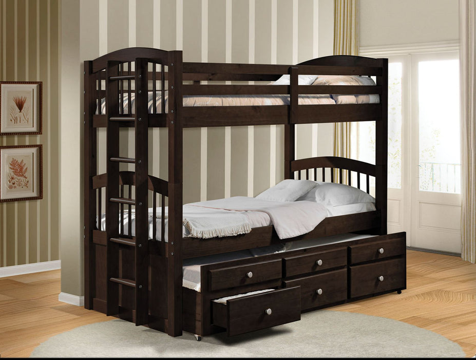 Micah Bunk Bed (T/T) with Trundle & Storage