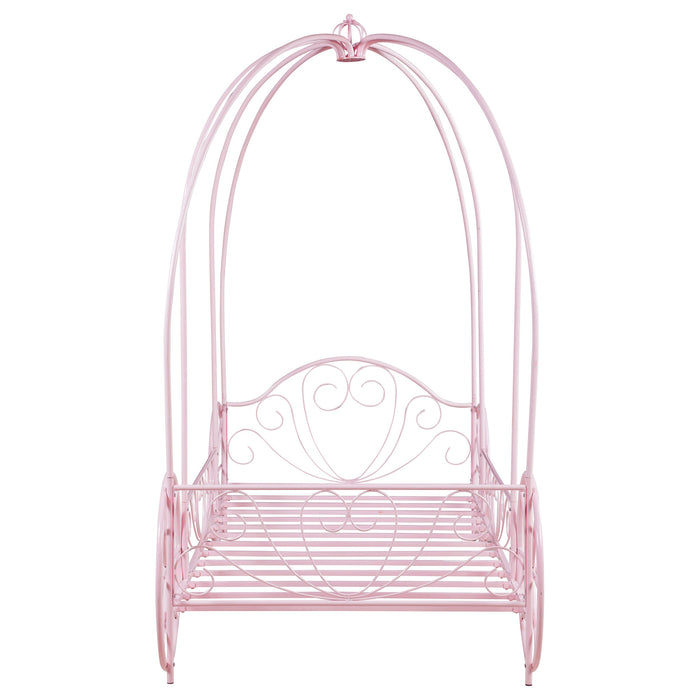 Coaster Massi Twin Canopy Bed Powder Pink Default Title