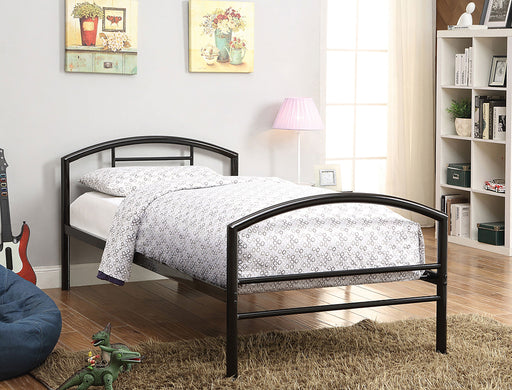 Coaster Baines Twin Metal Bed with Arched Headboard Black Default Title