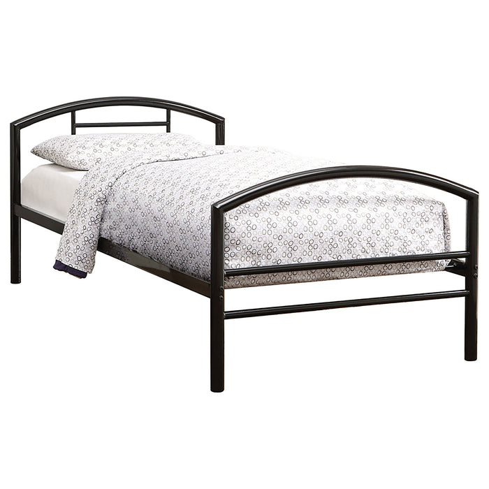 Coaster Baines Twin Metal Bed with Arched Headboard Black Default Title