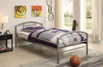 Coaster Baines Twin Metal Bed with Arched Headboard Silver Default Title