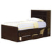 Coaster Phoenix Twin Bookcase Bed with Underbed Storage Cappuccino Full