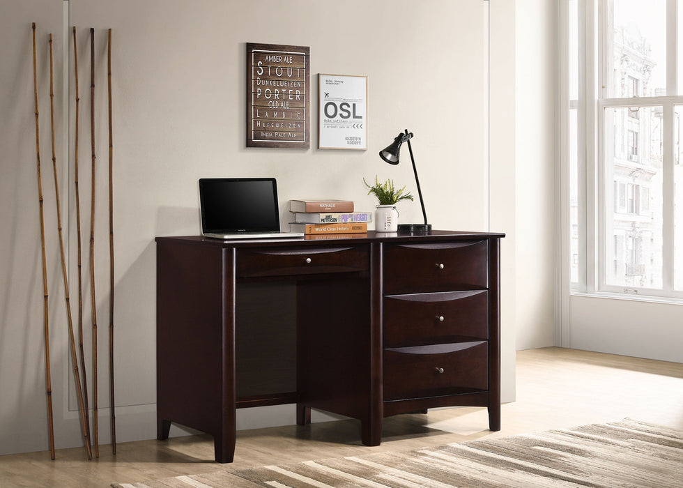 Phoenix 4-drawer Computer Desk Cappuccino