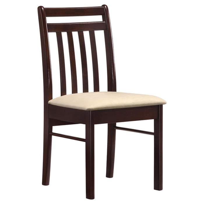 Phoenix Slat Back Wood Dining Side Chair Cappuccino