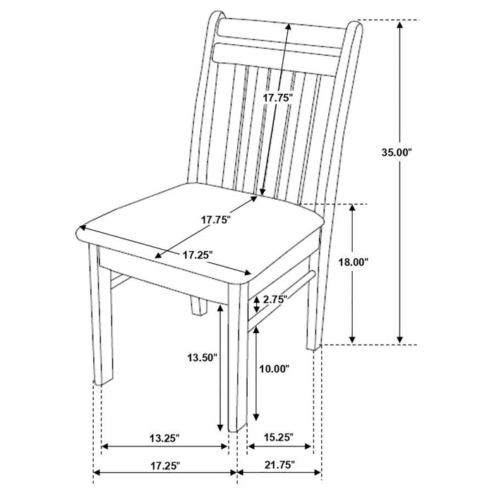 Phoenix Slat Back Wood Dining Side Chair Cappuccino