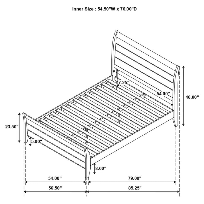 Coaster Selena Bedroom Set Sleigh Headboard Buttermilk Full Set of 5