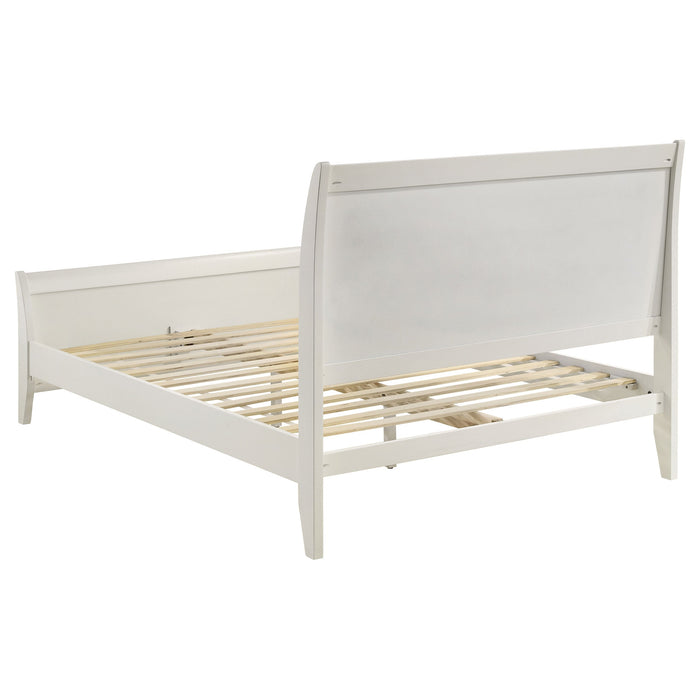 Coaster Selena Twin Sleigh Platform Bed Cream White Full