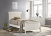 Coaster Selena Twin Sleigh Platform Bed Cream White Full