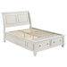 Coaster Selena Twin Sleigh Bed with Footboard Storage Cream White Full