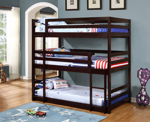 Coaster Sandler Twin Triple Bunk Bed Cappuccino Default Title