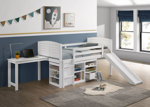 Coaster Millie Twin Workstation Loft Bed White Default Title