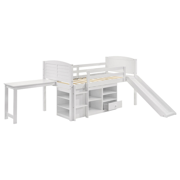 Coaster Millie Twin Workstation Loft Bed White Default Title