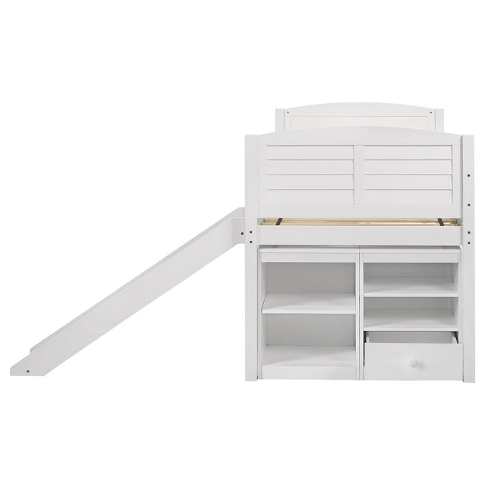 Coaster Millie Twin Workstation Loft Bed White Default Title