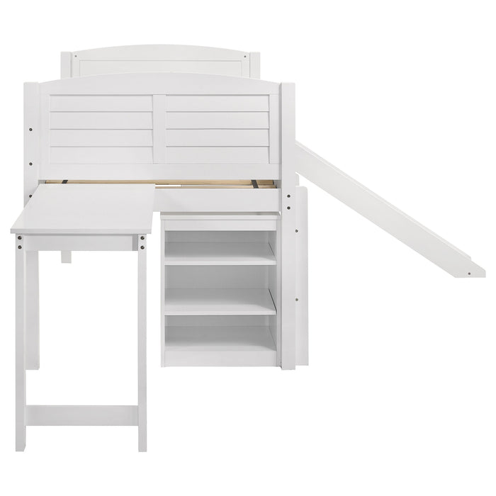 Coaster Millie Twin Workstation Loft Bed White Default Title