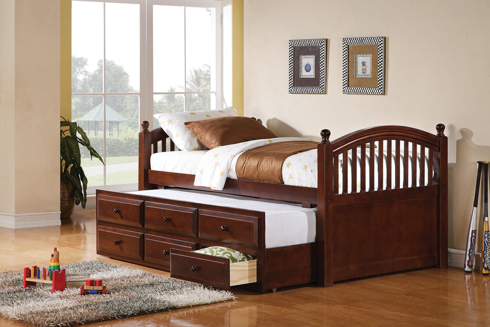 Coaster Norwood Twin Captain's Bed with Trundle and Drawers Chestnut Default Title