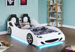 Coaster Cruiser Car Themed Twin Bed with Underglow Lights White Red