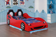 Coaster Cruiser Car Themed Twin Bed with Underglow Lights White Red