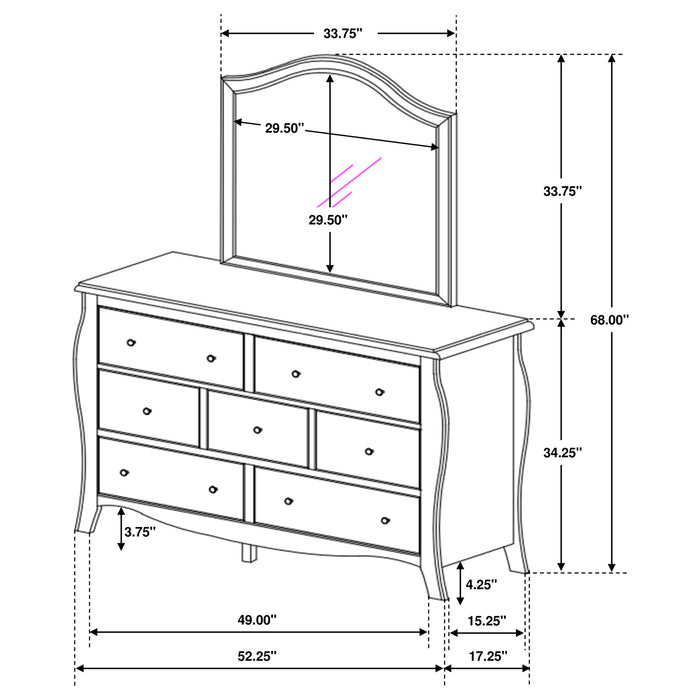 Dominique 7-drawer Dresser Cream White