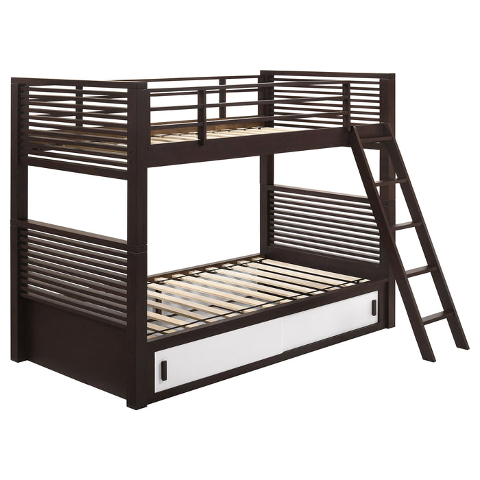 Coaster Oliver Twin Over Twin Bunk Bed Java Default Title