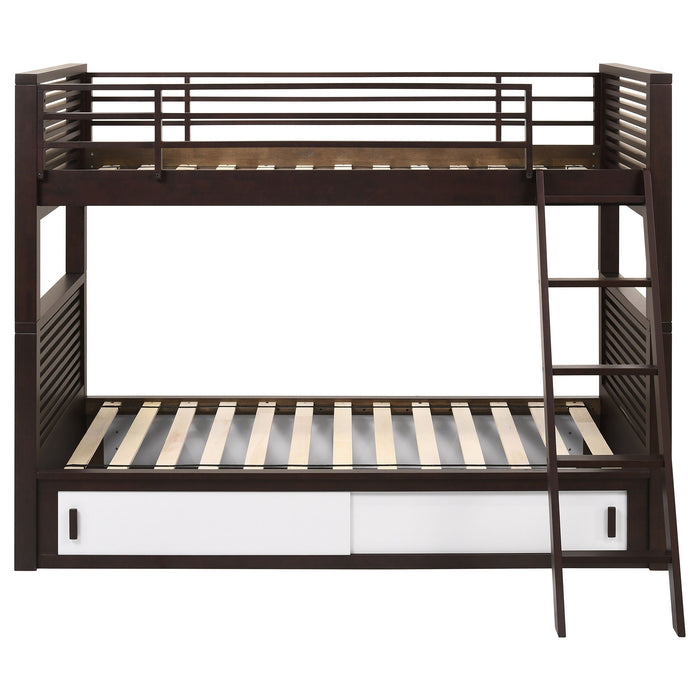 Coaster Oliver Twin Over Twin Bunk Bed Java Default Title