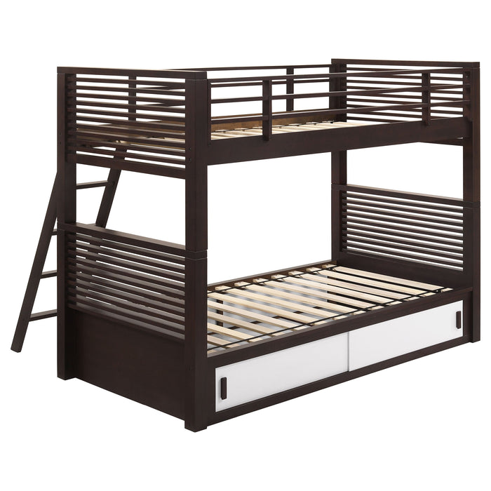 Coaster Oliver Twin Over Twin Bunk Bed Java Default Title