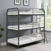 Coaster Garner Triple Twin Bunk Bed with Ladder Gunmetal Default Title