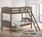 Coaster Flynn Twin Over Twin Bunk Bed Weathered Brown Default Title