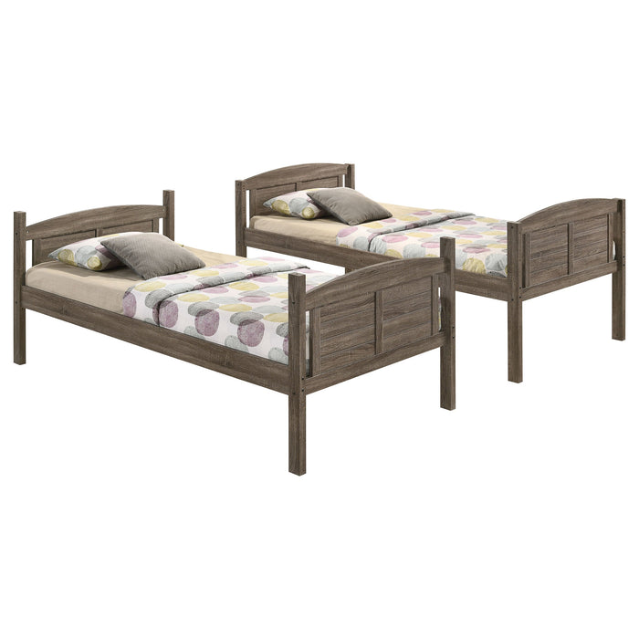 Coaster Flynn Twin Over Twin Bunk Bed Weathered Brown Default Title