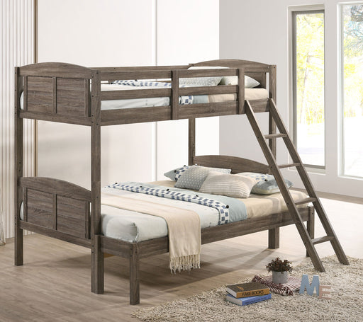 Coaster Flynn Twin Over Full Bunk Bed Weathered Brown Default Title