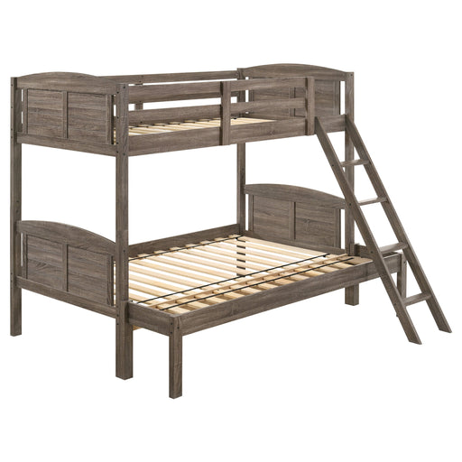 Coaster Flynn Twin Over Full Bunk Bed Weathered Brown Default Title