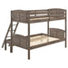 Coaster Flynn Twin Over Full Bunk Bed Weathered Brown Default Title