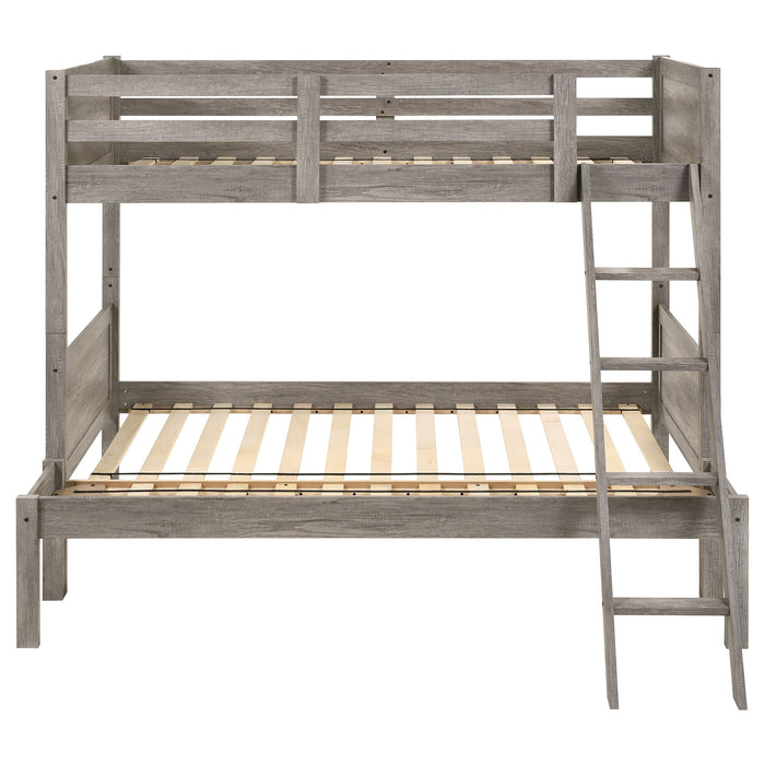 Coaster Ryder Twin Over Full Bunk Bed Weathered Taupe Default Title