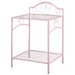 Coaster Massi 1-shelf Nightstand with Glass Top Powder Pink Default Title