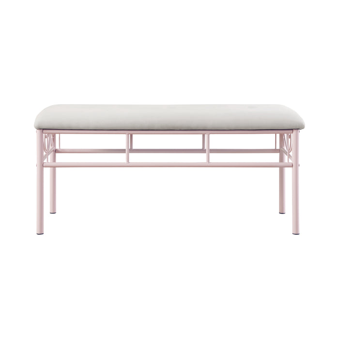 Massi Tufted Upholstered Bench Powder Pink