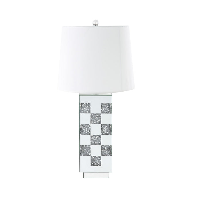 Noralie 30"H Glam Table Lamp with Checkered Pattern