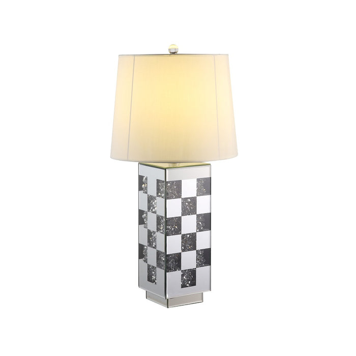 Noralie 30"H Glam Table Lamp with Checkered Pattern