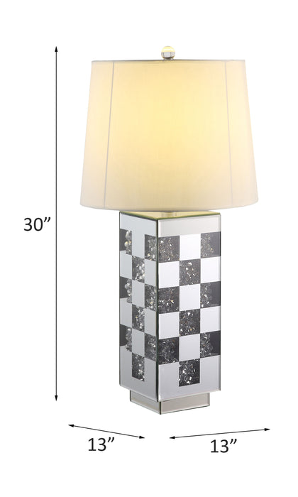 Noralie 30"H Glam Table Lamp with Checkered Pattern