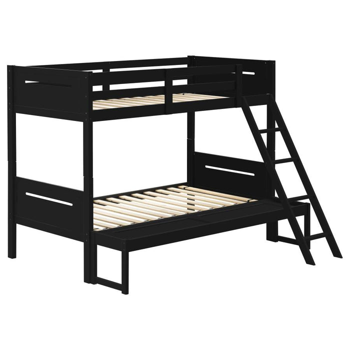 Littleton Wood Twin Over Full Bunk Bed Black