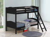 Coaster Arlo Twin Over Twin Bunk Bed with Ladder Espresso Grey With Bench