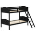 Coaster Arlo Twin Over Twin Bunk Bed with Ladder Espresso Black No Bench