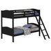 Coaster Arlo Twin Over Twin Bunk Bed with Ladder Espresso Grey With Bench