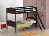 Coaster Arlo Twin Over Twin Bunk Bed with Ladder Espresso Grey With Bench