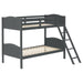 Coaster Arlo Twin Over Twin Bunk Bed with Ladder Espresso Grey No Bench