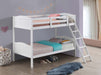 Coaster Arlo Twin Over Twin Bunk Bed with Ladder Espresso Grey With Bench