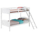 Coaster Arlo Twin Over Twin Bunk Bed with Ladder Espresso Grey With Bench